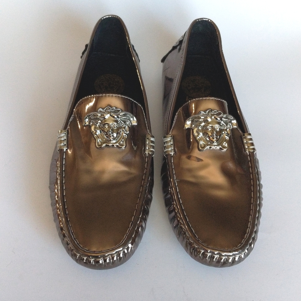Versace Gold and Silver Loafers